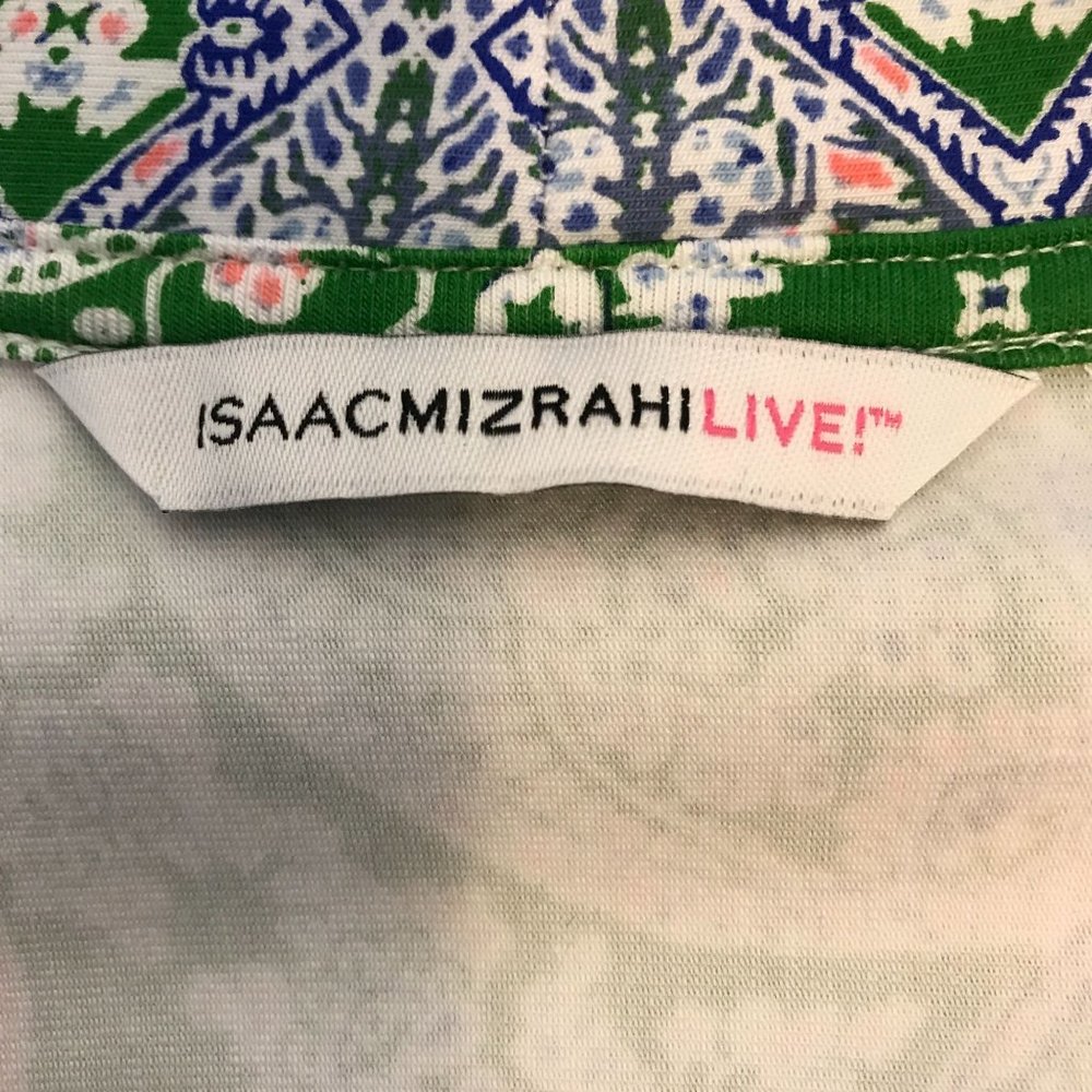 Isaac Mizrahi  Womens Green Paisley Double Knit 3/4 Sleeve Open Cardigan XL - Picture 6 of 9